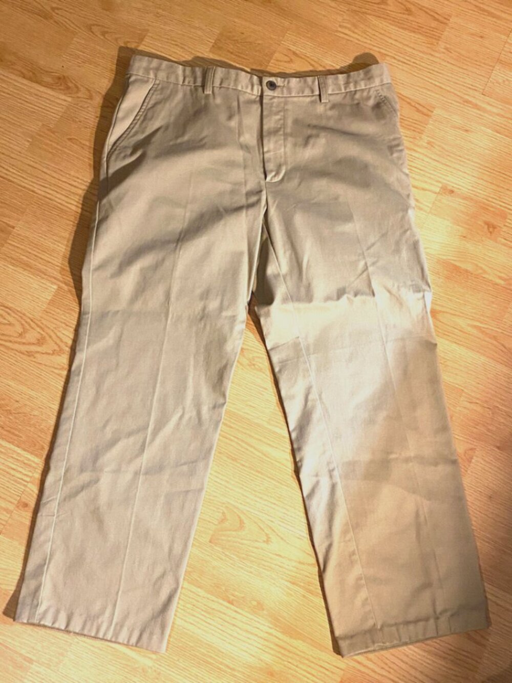 St. John's Bay Mens Pants 38x30 Khaki Tan Classic Fit Business Work Pants Slacks